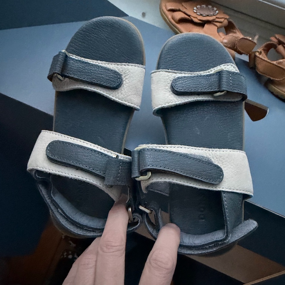 Donsje leather Blue and White Sandals nwot